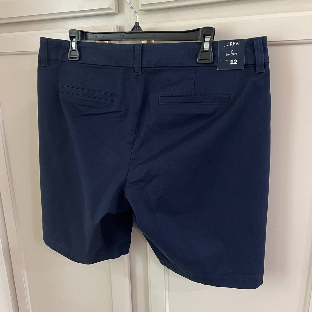J.Crew Womens 9 Inch Chino Shorts Navy Blue Stretch Cotton Size 12 NEW - Picture 3 of 7